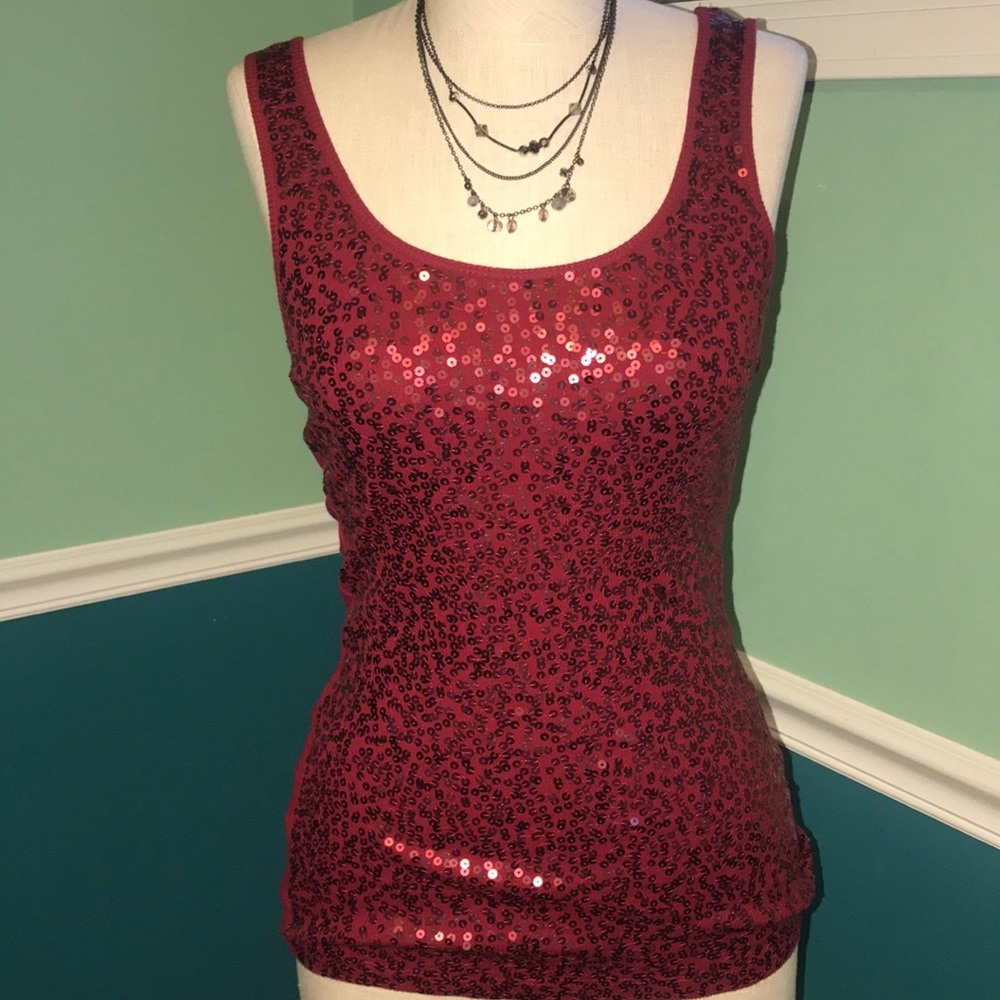 Sparkly red tank